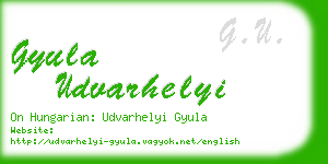 gyula udvarhelyi business card